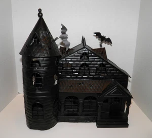 Large Yankee Candle Black Metal Tealight Holder Halloween Haunted Mansion VGUC - Picture 1 of 7