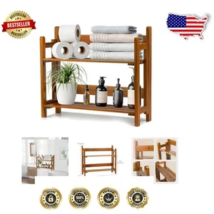 Multi-Purpose Teak Wood Floating Shelving - Stylish Wall-Mounted or Freestanding - Picture 1 of 9