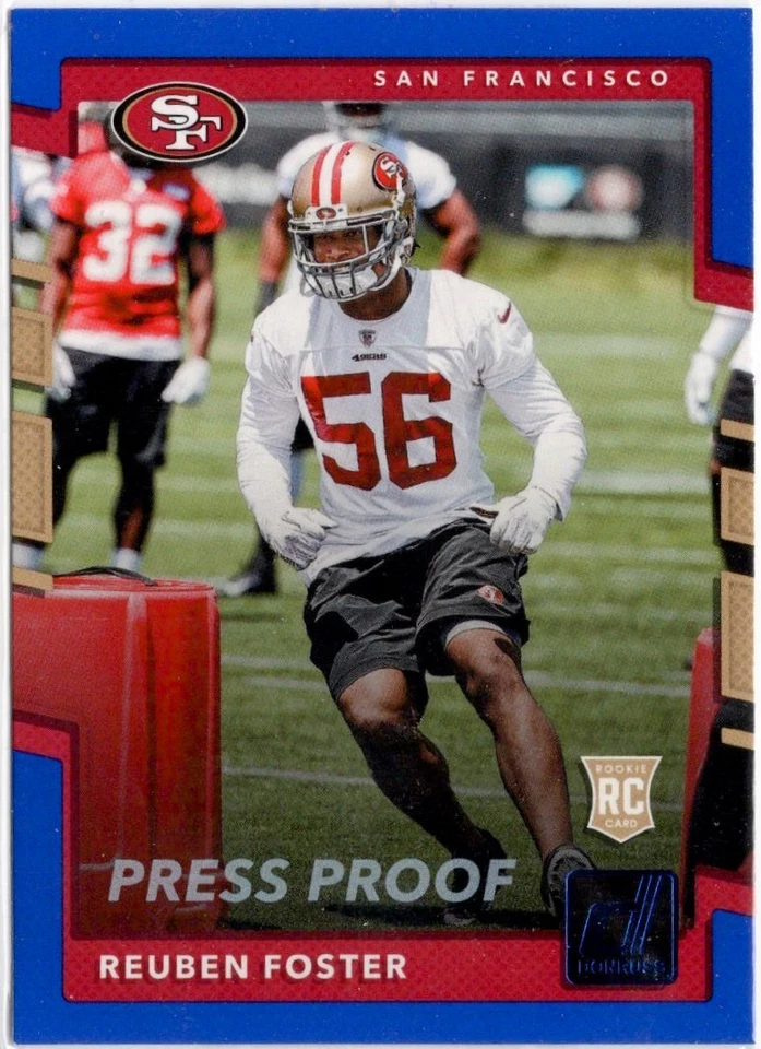 2017 Panini Donruss Press Proof Blue Reuben Foster Rookie Parallel Card #382 - Image 1 of 1