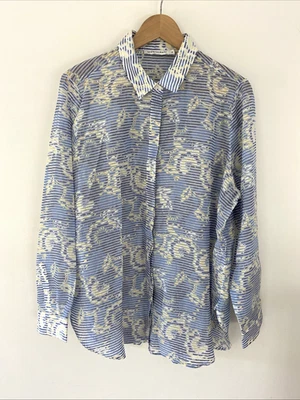 Sportscraft Long Sleeve Shirt Women’s Size 18 Blue Button Up Sheer fabric - image 1 of 4