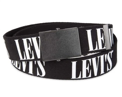 Levi's 皮带 - 男式 38 毫米宽军用 Web 织物腰带黑色 — 第 1/4 张图片