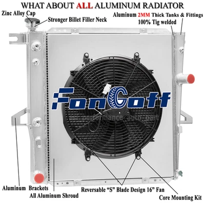 4-Row Radiator Shroud Fan For 98-11 Ford Explorer Ranger/ Mazda B3000 B4000 AT — 第 1/4 张图片