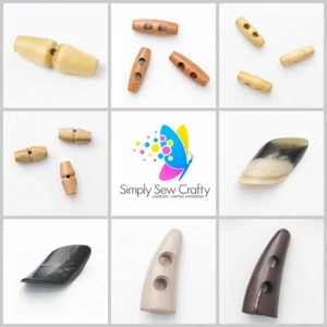 Modern Wooden Plastic Toggles for Duffle Coats -Pack of 5 or10-Simply Sew Crafty - Picture 1 of 9