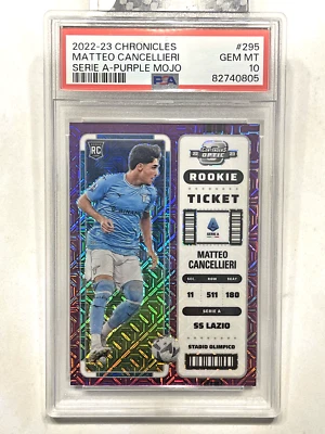 MATTEO CANCELLIERI 2022 Contenders Optic Purple Mojo Prizm RC PSA 10 - Image 1 of 2