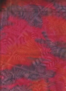 TESSUTO FOGLIE DI FELCE BATIK, 100% Cotone - 1 iarda - Trapunte/Artigianato/Decorazioni - Foto 1 di 2