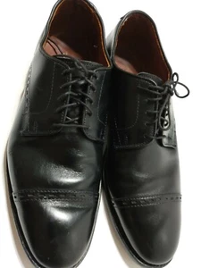 ALLEN EDMONDS Madison Ave Black Leather Cap Toe Oxford Dress Shoes Mens 9 D - Picture 1 of 12