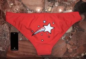 Neu mit Etikett Wildfox Couture Lastone Sternschnuppe rot Badeanzug Bikiniunterteil Damen M - Bild 1 von 4