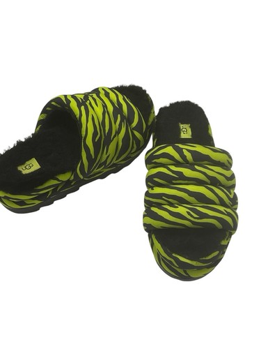 Sandali Ugg uomo nero neon plateau mules slides tg 11 stampa zebrata