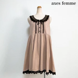 axes femme Sleeveless Collared Dress Size M US XS/S Pink Lolita Kawaii Jfashion - Picture 1 of 9