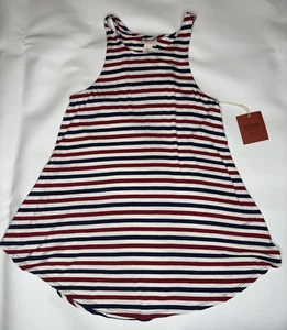 Canotta donna Mossimo senza maniche a righe rossa bianca blu elasticizzata XS nuova con etichetta - Foto 1 di 8