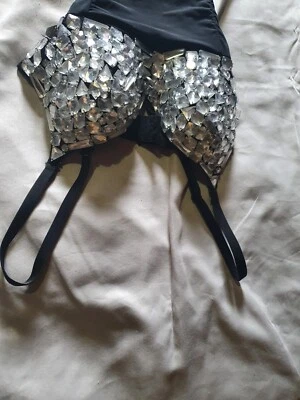 AGACI  made In Usa .gem Encrusted Black Rouched Cocktail Dress Size 6/8 Vgc.wow - Image 1 of 4