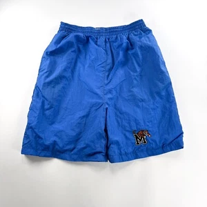 Vintage University of Memphis Tigers Swim Shorts L Nylon Blue Running - Picture 1 of 7