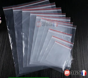 Lot Sachet plastique fermeture ZIP Transparent bag pochon Pochette sac sacoche - Bild 1 von 6
