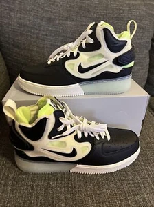 Nike Air Force 1 Mid React Sail Ghost Green Black White DQ1872-100 sz 9.5 Men's - Picture 1 of 5