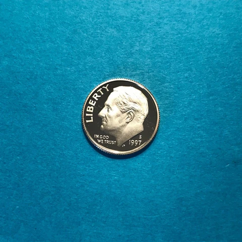 1997 S  Roosevelt  Proof Dime    FREE SHIP Cover