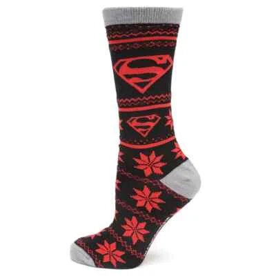 DC Comics Superman Fair Isle Unisex Adult Crew Socks One Size - Image 1 of 3