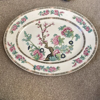 Vintage John Maddock & Sons Vitreous Indian Tree Giant Oval Serving Platter  - image 1 of 4