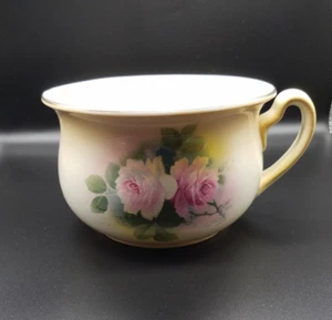 Vintage Victorian Porcelain Chamber Pot ~ Pink Roses ~ Shabby Chic - Picture 1 of 14