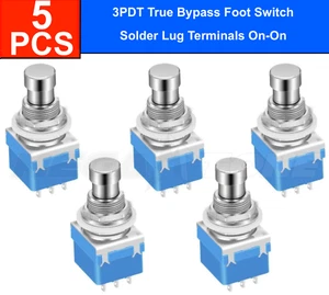 5X 3PDT 9-Pin Push Button Foot Switch True Bypass On-On High Quality USA SELLER - Picture 1 of 7