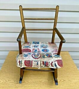 Vintage Child's Wooden Rocking Chair Colonial