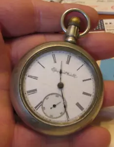 1914 Elgin Grade 288 Model 5 18s 7j SILVERODE CASE, RUNNING, WORKS - Picture 1 of 5