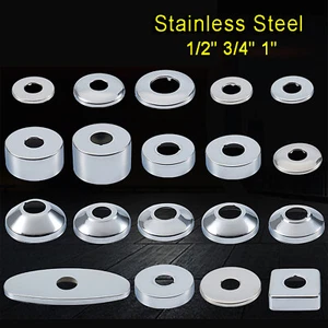 1/2" 3/4" 1" Stainless Steel Tap Faucet Cover Collars Valve Decorative Cover - Picture 1 of 28