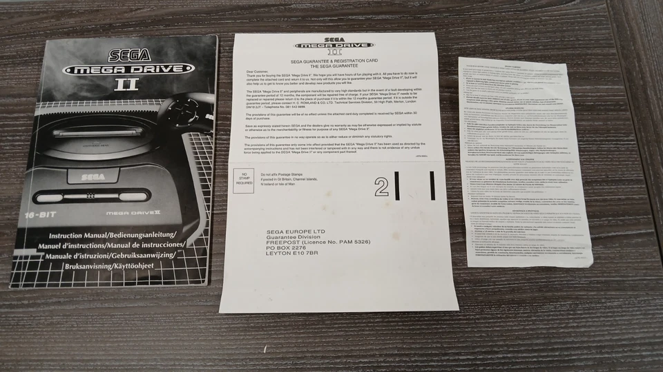 Sega Mega Drive Console II 2 Original Instruction Manual Booklet + Guarantee  - Image 1 of 4