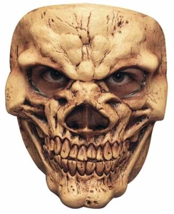 BROWN BONY SKULL LATEX FACE MASK SCARY HALLOWEEN HORROR - Picture 1 of 1