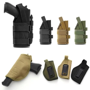 Tactical Molle Pistol Holster Handgun Cover Hunting Shooting Gun Cover 2 Types - Picture 1 of 18