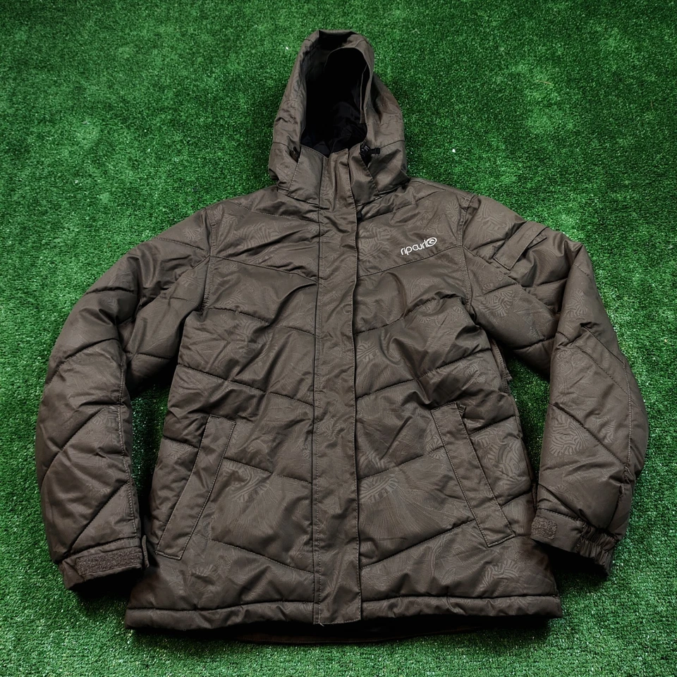 Chaqueta acolchada Rip Curl para mujer mediana caqui cremallera completa sóli... - Imagen 1 de 4