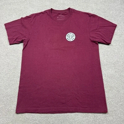 Camiseta Brixton Gráfica Para Hombre Talla M Roja Borgoña Manga Corta Ropa de Calle Patinador Foto 1 de 4