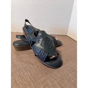 Angel Steps gewebte Fersenriemen-Sandalen bequem Freizeit blau Leder Größe 10N - Bild 1 von 7