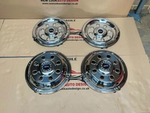 17.5inch Stainless Steel Universal Front and Rear Wheel Trim Covers Set of 4 - Picture 1 of 3