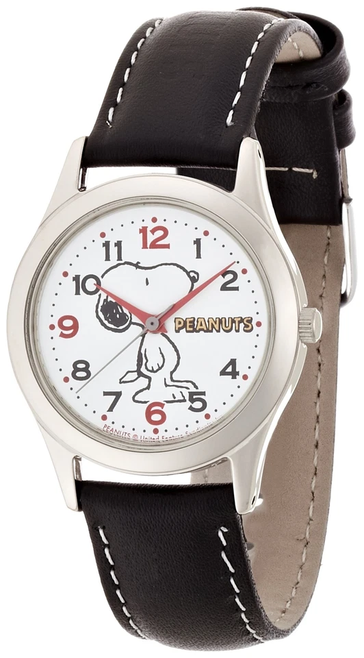 Citizen Q&q Aa95-9854 Peanuts Snoopy Analog 3bar Black Ladies Watch