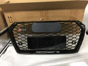 For Audi A4 S4 B9 RS4 2017 - 2019 Grille Mesh Quattro Gloss Black Honeycomb - Picture 1 of 5