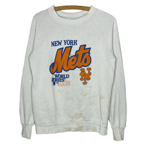 Vintage MLB New York Mets 1986 World Series Crewneck Long Sleeve Cover