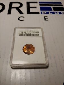 1982 Lincoln Penny no mint Anacs Ms 62 rb Zinc Large Date