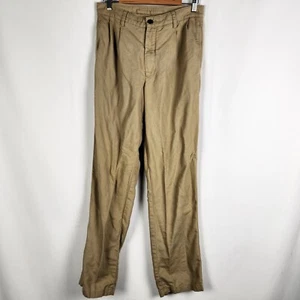 Nautica Rigger Mens Chino Linen Blend Pants Size 32 x 34 Brown Lightweight - Picture 1 of 12