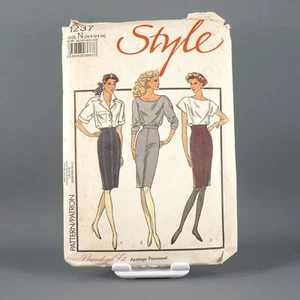 Style Dressmaking Pattern 1237 Size 10 12 + 14 Straight Skirt 3 Options - Picture 1 of 2