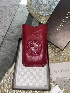🌸🌸🌸Pink/Bordeau Orig.GUCCI Handy Hülle Lack Leder NP €300🌸🌸🌸 - Bild 1 von 5