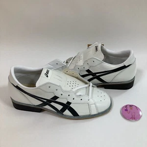 Zapatos de levantamiento de pesas ASICS cuero blanco negro 2E 1163A006-100 - Imagen 1 de 12