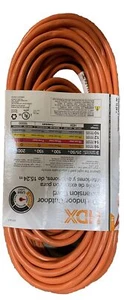 Nuevo cable de extensión HDX 50 pies 16/3 interior/exterior naranja - Imagen 1 de 1