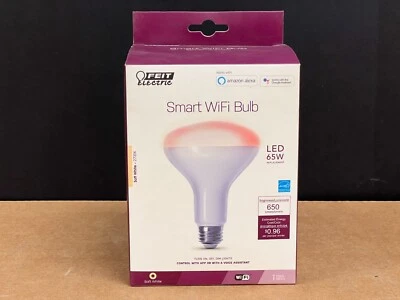 Feit Electric Smart WiFi LED BR30 Bulb Soft White Works w/ Alexa & Google - Image 1 of 4