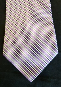 Gorgeous & Classy FACONNABLE Lavender Stripes Tie Handmade in France - NWOT - Picture 1 of 5