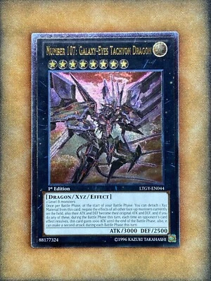 Yugioh Number 107: Galaxy-Eyes Tachyon Dragon LTGY-EN044 Ultimate Rare 1st Ed NM - Image 1 of 2