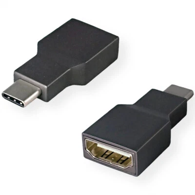 USB Typ C - HDMI, Stecker/Buchse, Adapter schwarz - Bild 1 von 4