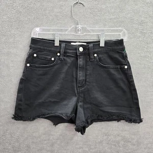 Victoria's Secret PINK Women Shorts 6 Black Denim Cut Off Pockets High Rise - Picture 1 of 8