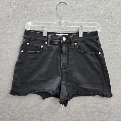 Pantalones Cortos Victoria's Secret ROSA Mujer 6 Negros Denim Bolsillos Cortados Tiro Alto Foto 1 de 4