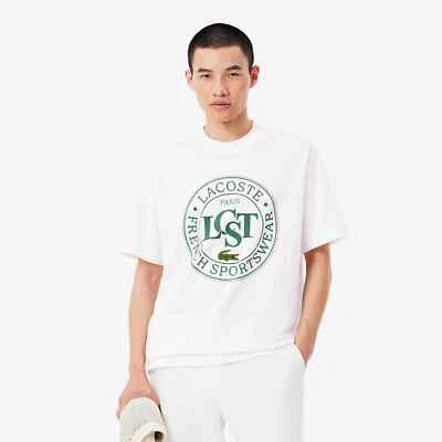 Lacoste Hombre Camiseta Redondo con Estampado 100% Algodón Art. TH2753 001 Blanc - Imagen 1 de 4