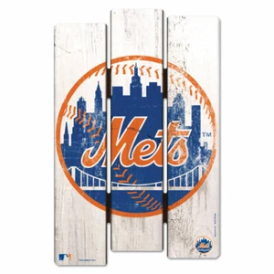NEW YORK METS WOOD FENCE SIGN 11"X17" WALL DECORATION HEAVY DUTY HIGH QUALITY - Picture 1 of 2